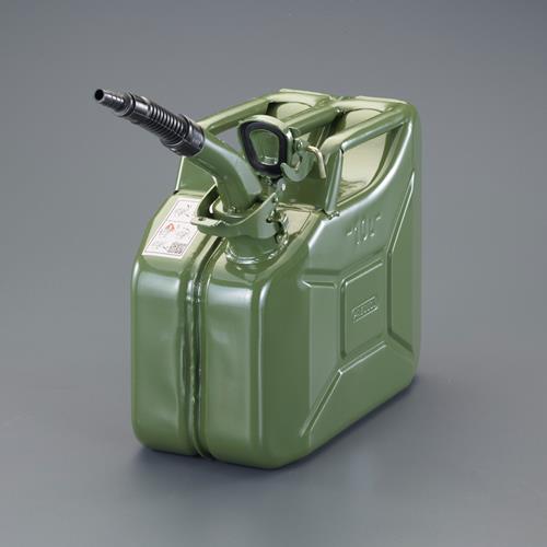 ESCO（エスコ） 10L ガソリン携行缶(横型･ﾌﾚｷﾉｽﾞﾙ付/OD色) EA991HB-29A