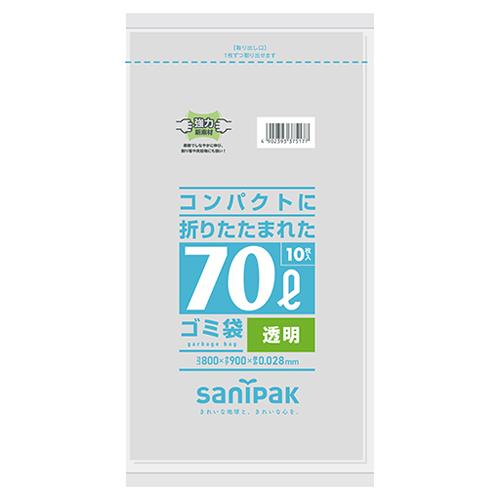 日本サニパック 800x 900mm/70L ごみ袋(透明/10枚) C-7C