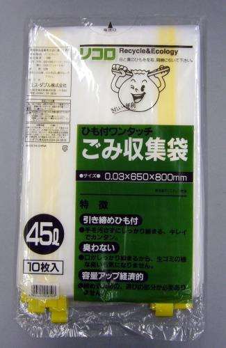 ESCO（エスコ） ４５Ｌ ごみ袋(ﾋﾓ付/10枚) EA995AN-2