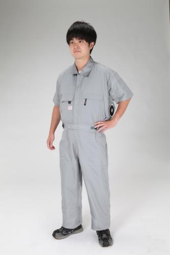 ESCO（エスコ） [Ｍ] 空調継ぎ作業服(送風ﾌｧﾝ付/半袖ｸﾞﾚｰ) EA996AM-111