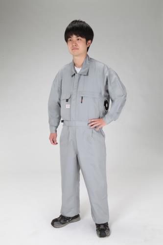 ESCO（エスコ） [4L] 空調継ぎ作業服(送風ﾌｧﾝ付/長袖ｸﾞﾚｰ) EA996AM-135