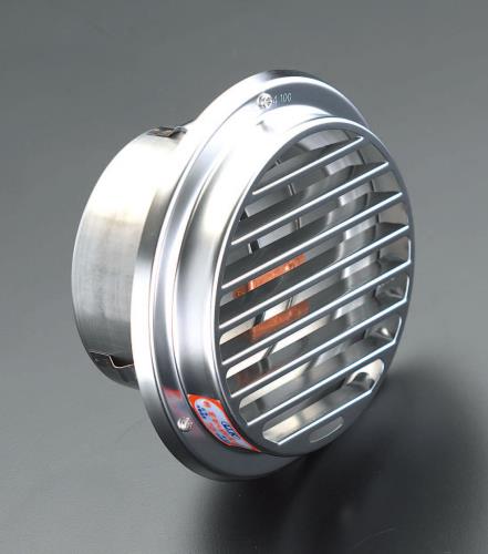 宇佐美工業 97-111mm 丸型ｶﾞﾗﾘ(防火ﾀﾞﾝﾊﾟｰ付/ｽﾃﾝﾚｽ製) UK-SBV100BTFD-DK