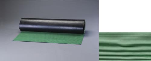 ESCO（エスコ） 1.0x 10m/3.0mm ゴムマット(横筋・緑) EA997RA-11