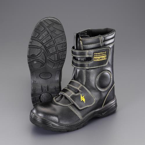 ESCO（エスコ） 24.5cm 静電安全靴(ﾛﾝｸﾞ/黒) EA998YH-24.5